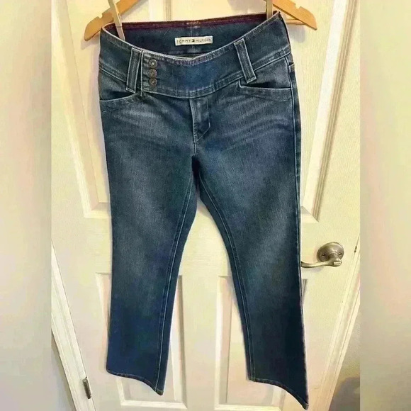 Tommy Hilfiger Hipster Boot Jeans Medium Blue Mid-rise Vintage Y2K Women’s 2 - Picture 1 of 8
